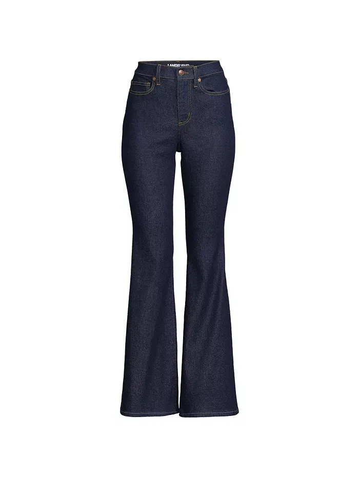 Женские джинсы Recover Denim с высокой талией и узкими джинсами-клеш Lands' End — изображение 3 из 3