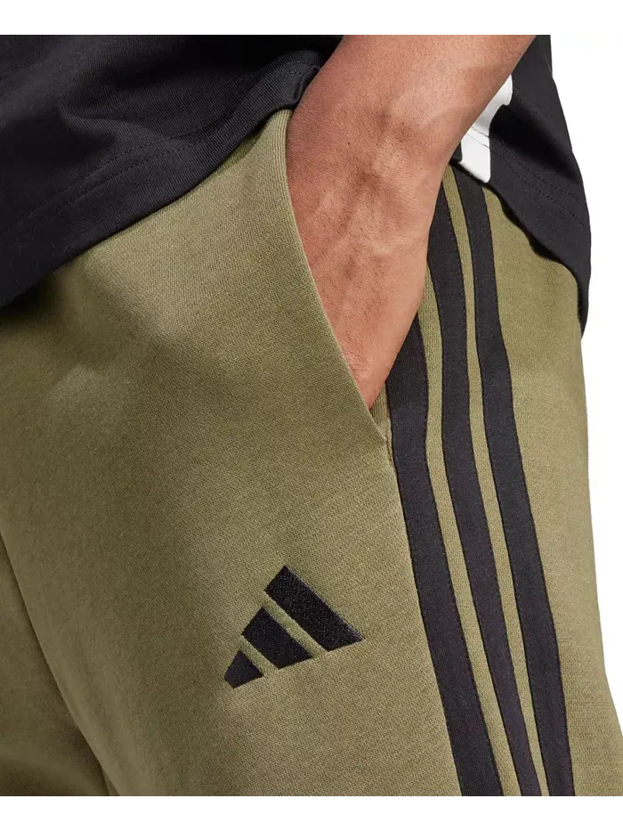 Мужские базовые джоггеры Regular-Fit с флисом и 3 полосками Adidas — изображение 2 из 4, зеленый