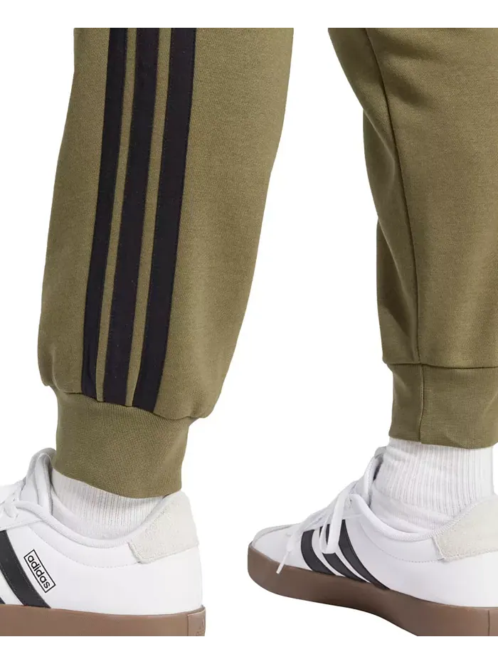 Мужские базовые джоггеры Regular-Fit с флисом и 3 полосками Adidas — изображение 3 из 4, зеленый