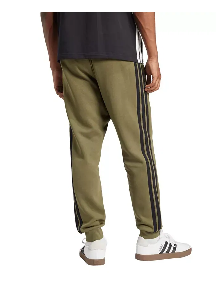 Мужские базовые джоггеры Regular-Fit с флисом и 3 полосками Adidas — изображение 4 из 4, зеленый