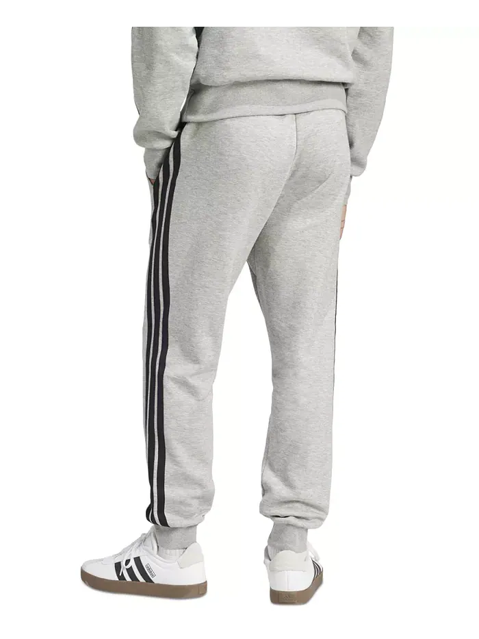 Мужские базовые джоггеры Regular-Fit с флисом и 3 полосками Adidas — изображение 4 из 4, серый
