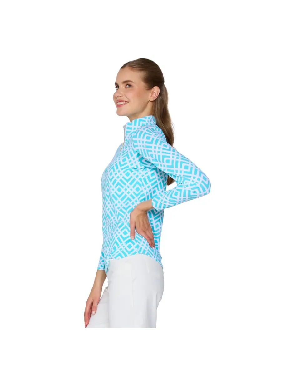 G Lifestyle Женская блузка с длинными рукавами и воротником-стойкой G Lifestyle Clothing, Trelis — изображение 2 из 3