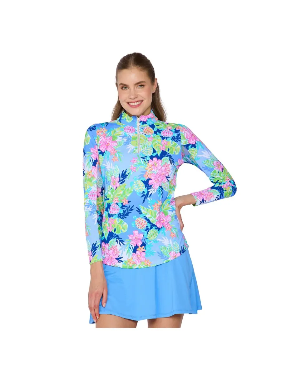 G Lifestyle Женская блузка с длинными рукавами и воротником-стойкой G Lifestyle Clothing, Key largo — изображение 1 из 4