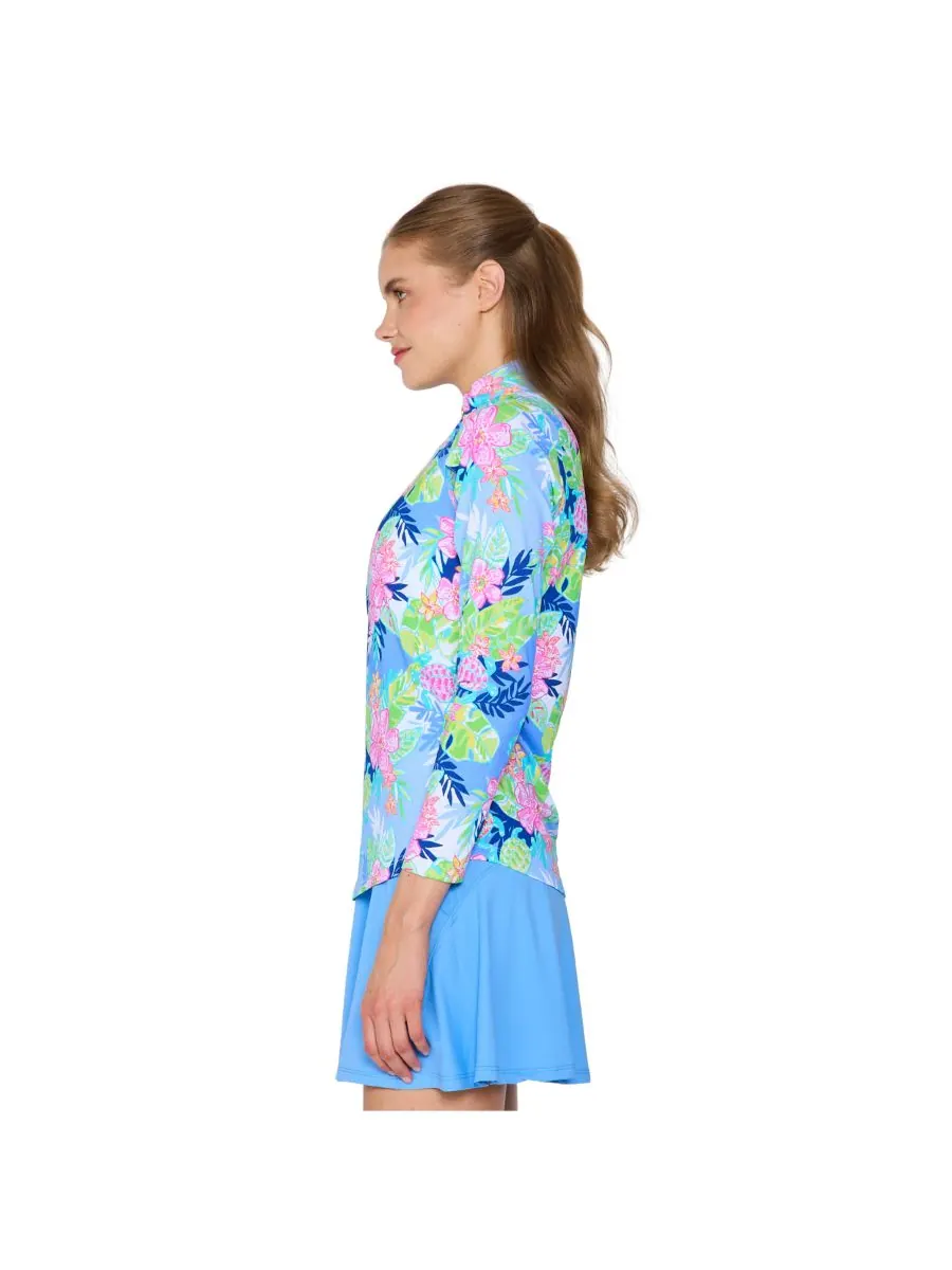 G Lifestyle Женская блузка с длинными рукавами и воротником-стойкой G Lifestyle Clothing, Key largo — изображение 2 из 4
