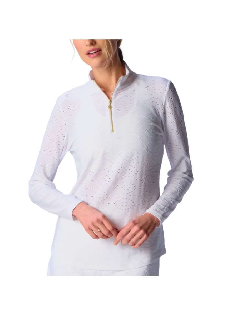 G Lifestyle Женская блузка с длинными рукавами и воротником-стойкой G Lifestyle Clothing — изображение 1 из 5, белый
