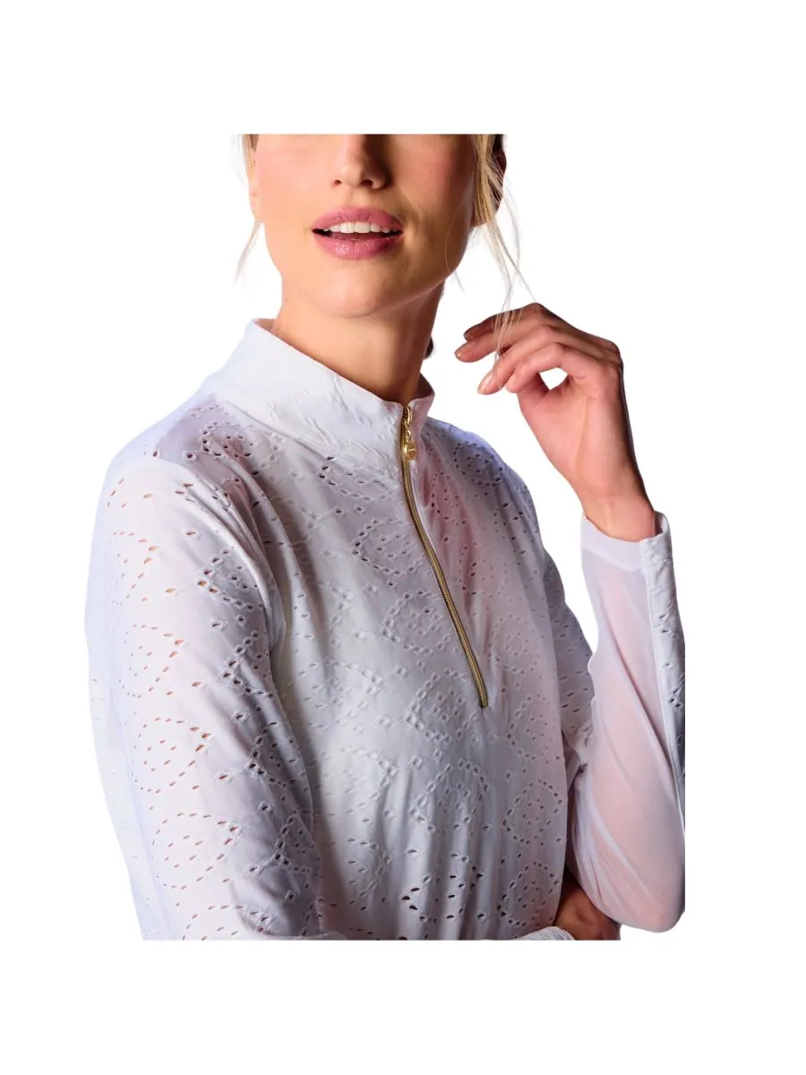G Lifestyle Женская блузка с длинными рукавами и воротником-стойкой G Lifestyle Clothing — изображение 4 из 5, белый