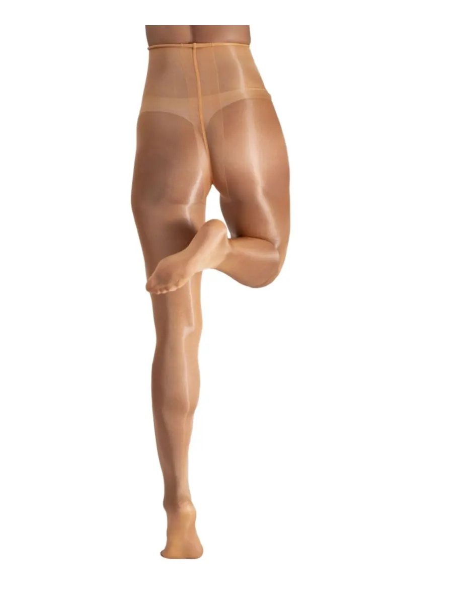 Женские блестящие шелковистые полупрозрачные колготки с высокой талией, плотность 40 ден, артикул — изображение 3 из 6