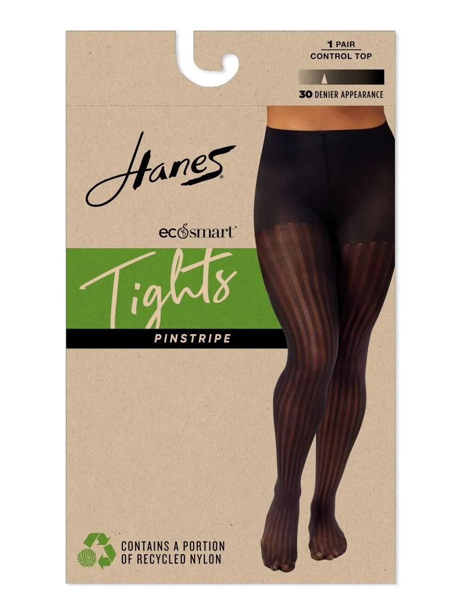 Женские утягивающие колготки Hanes в полоску ALLSTAR PRODUCTS GROUP — изображение 2 из 3, черный