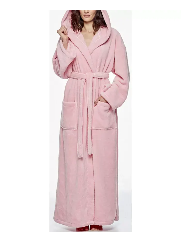 Женский утепленный халат с капюшоном до щиколотки Premium Fleece ARUS