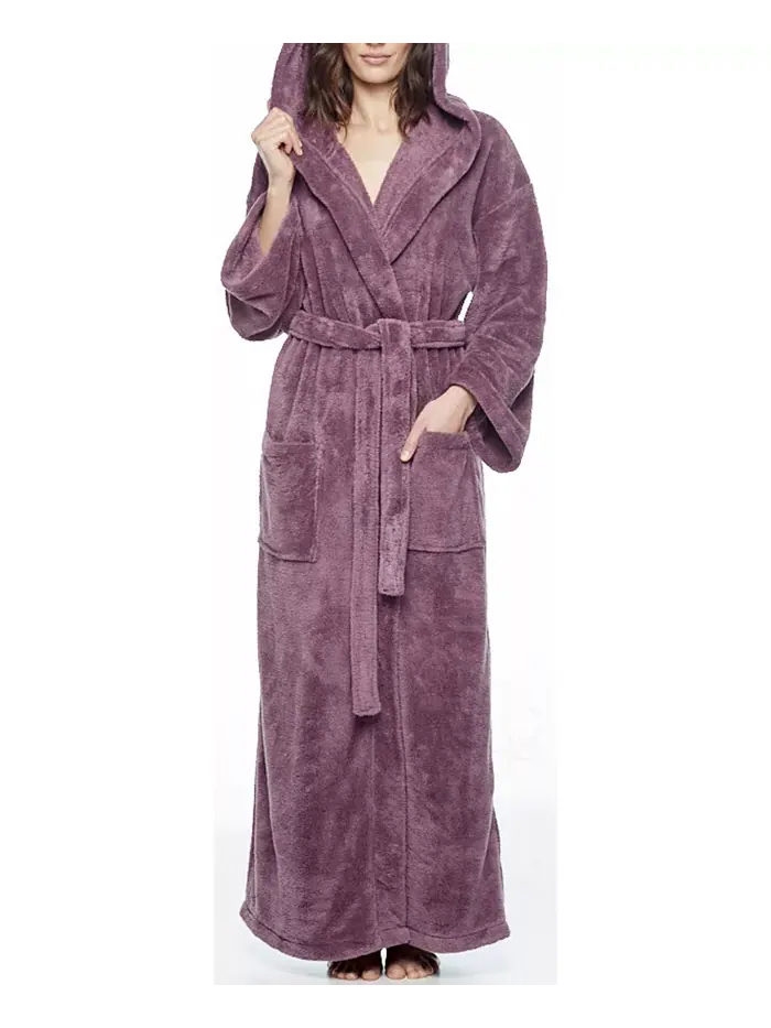 Женский утепленный халат с капюшоном до щиколотки Premium Fleece ARUS