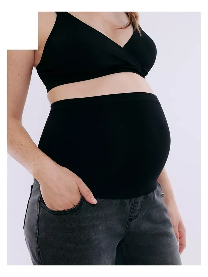 Женские джинсы Secret Fit Over the Belly с прямыми штанинами - Motherhood Maternity — изображение 4 из 5, черный