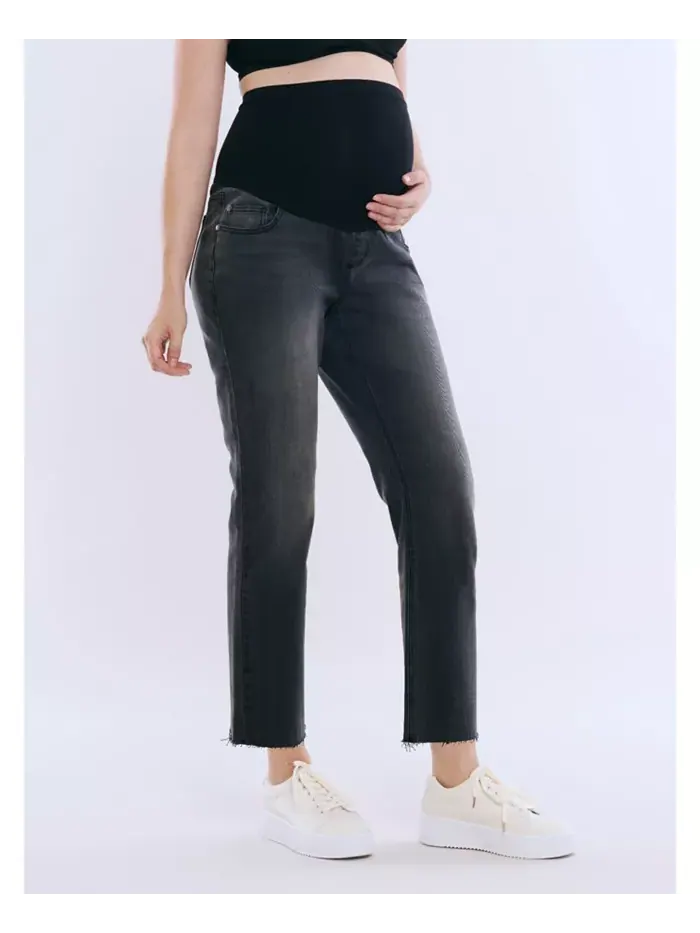 Женские джинсы Secret Fit Over the Belly с прямыми штанинами - Motherhood Maternity — изображение 5 из 5, черный