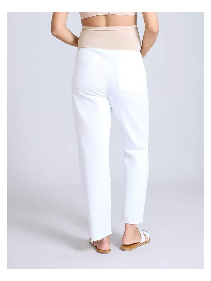 Женские джинсы Secret Fit Over the Belly с прямыми штанинами - Motherhood Maternity — изображение 3 из 4, яркий белый