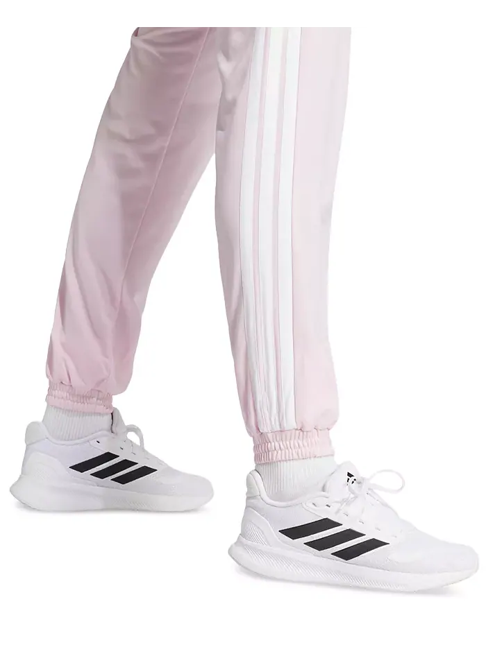 Женские трикотажные брюки с тремя полосками Track Pants adidas — изображение 4 из 5, прозрачный розовый