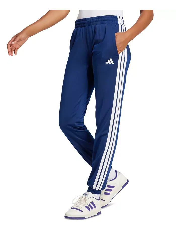 Женские трикотажные брюки с тремя полосками Track Pants adidas — изображение 2 из 5, темный синий/белый