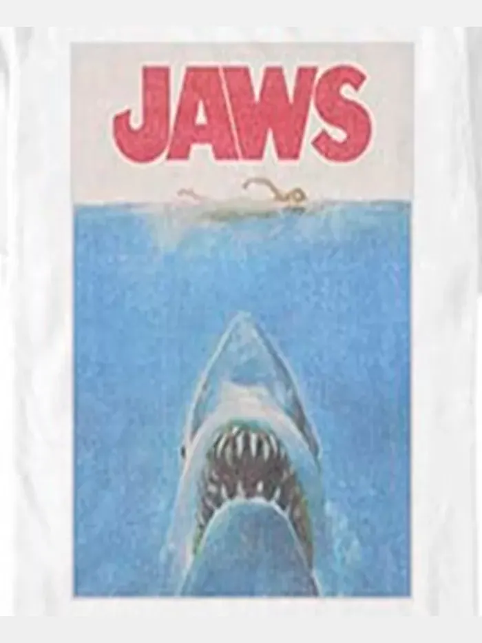 Мужская футболка с коротким рукавом Retro Jaws Poster — изображение 3 из 3, белый