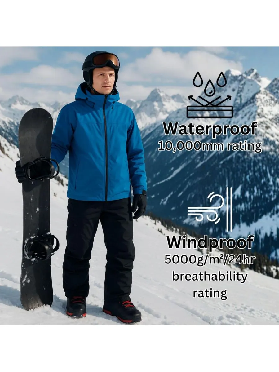 Мужские утепленные водонепроницаемые брюки для сноуборда и лыж 10K Alpine Swiss — изображение 2 из 7, черный