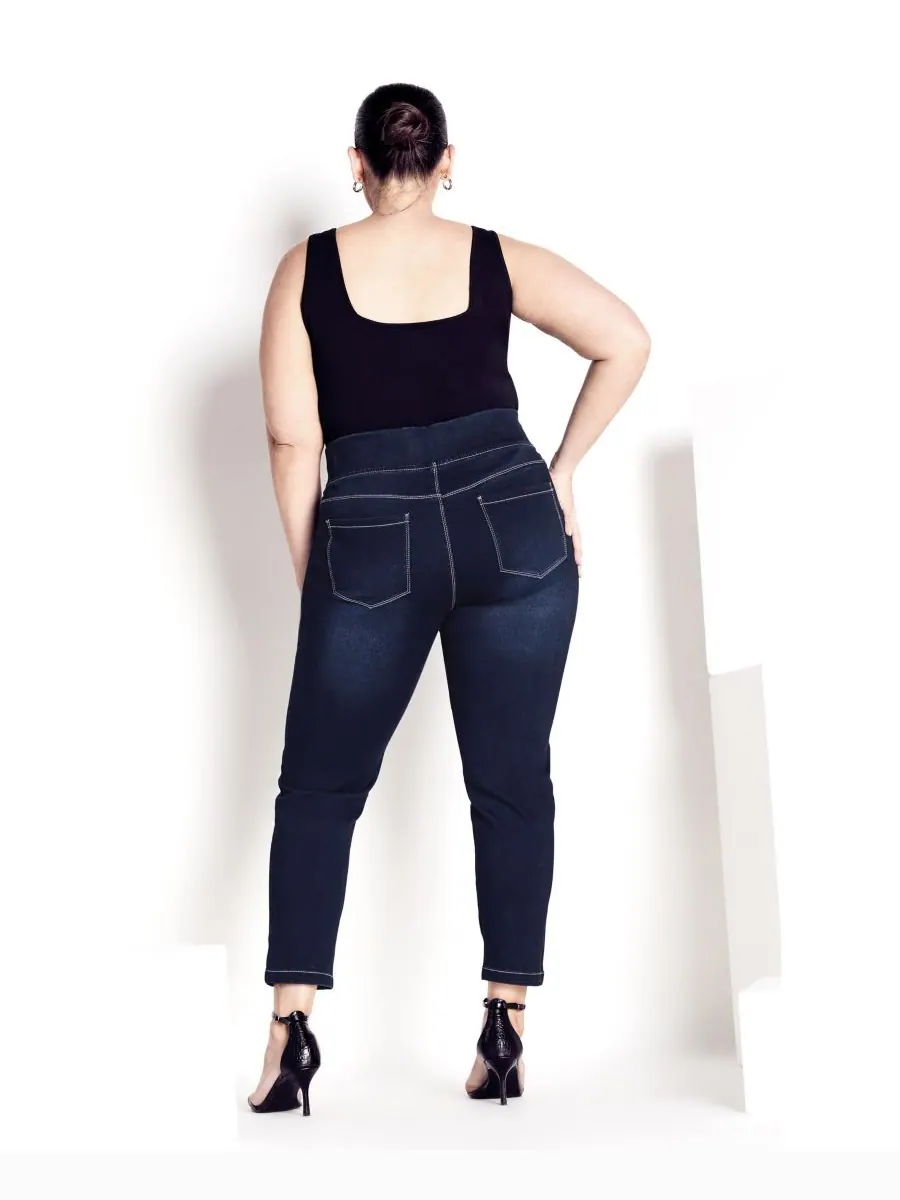 Женские джинсы Butter Denim Pull-On High Rise Jean AVENUE — изображение 2 из 3, черный
