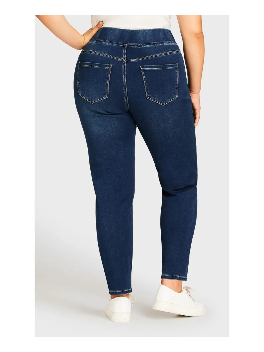 Женские джинсы Butter Denim Pull-On High Rise Jean AVENUE — изображение 3 из 3, синий