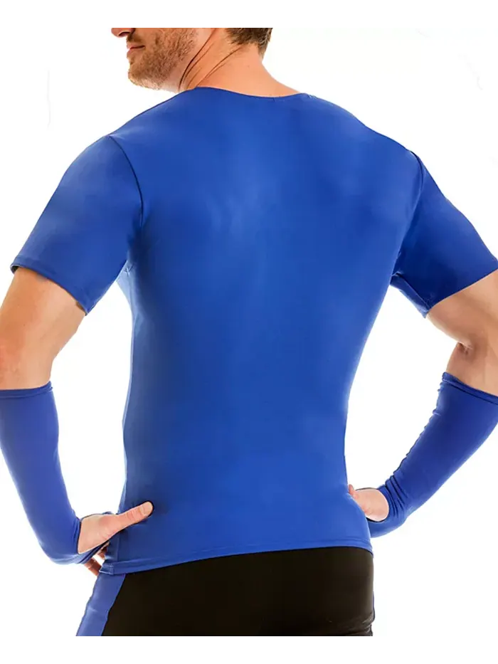 Мужская футболка с V-образным вырезом Big & Tall Compression Activewear с короткими рукавами — изображение 2 из 3, синий