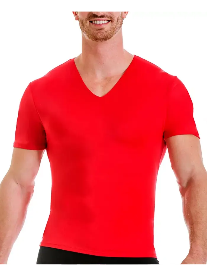 Мужская футболка с V-образным вырезом Big & Tall Compression Activewear с короткими рукавами — изображение 1 из 3, красный