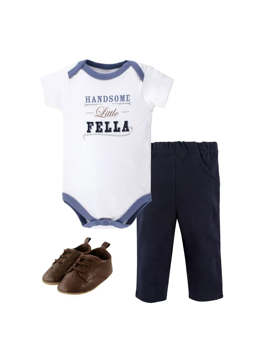 Комплект детской одежды Treasure Cotton из 3 предметов, включающий обувь Little Treasure — мульти