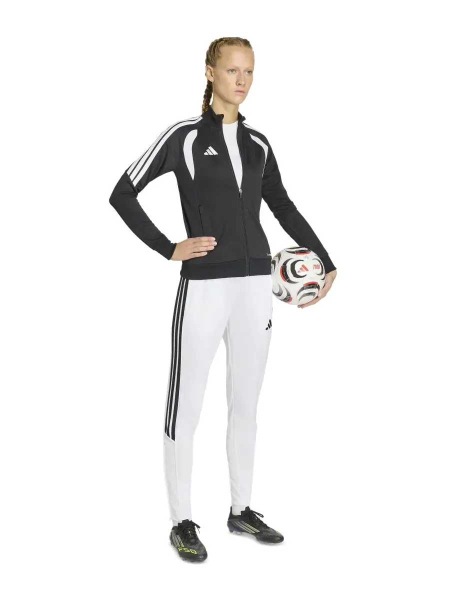 Женский тренировочный спортивный костюм, брюки стандартного кроя Adidas — изображение 2 из 5, белый/черный