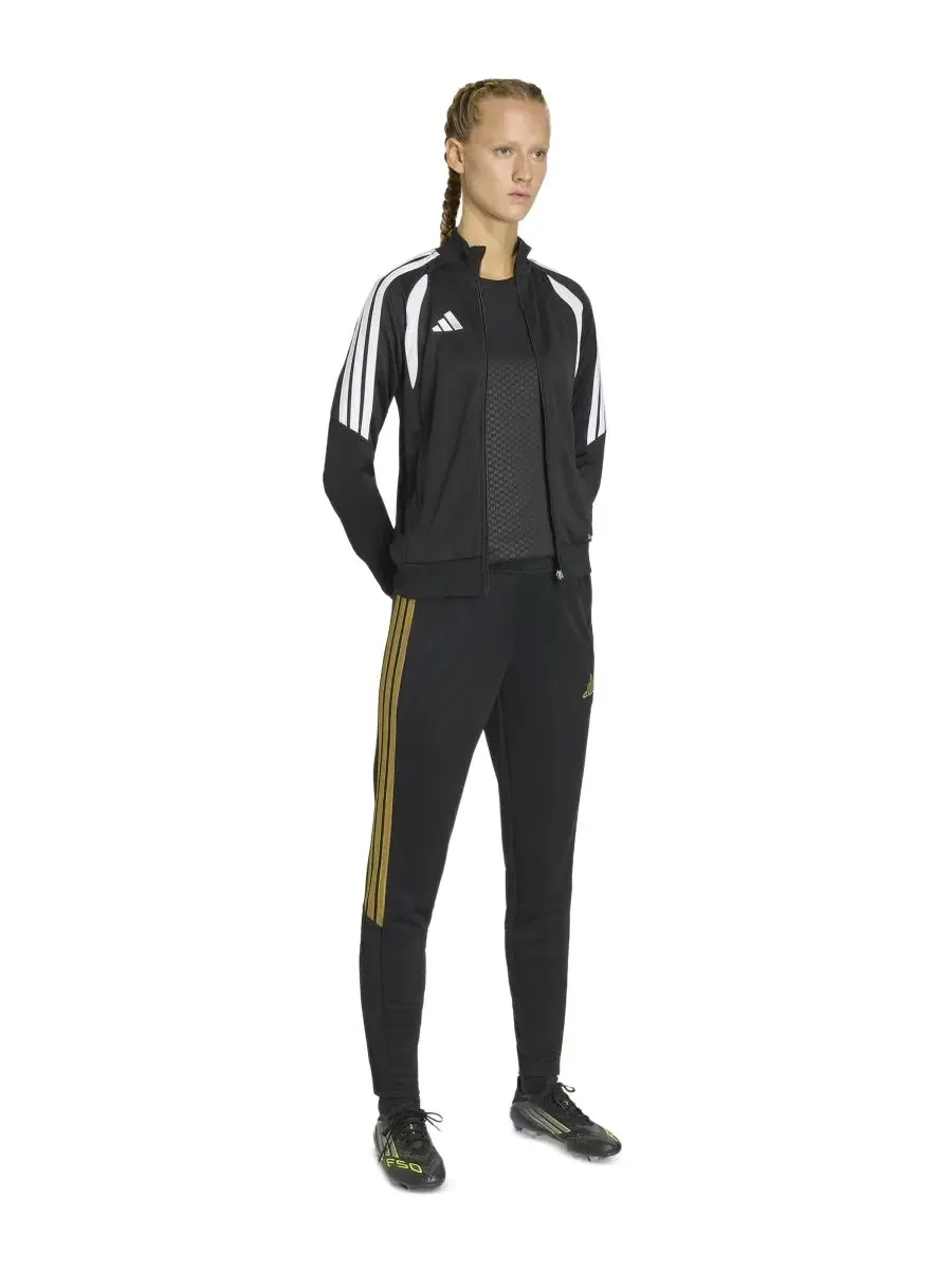 Женский тренировочный спортивный костюм, брюки стандартного кроя Adidas — изображение 2 из 3, черный/темный золотистый
