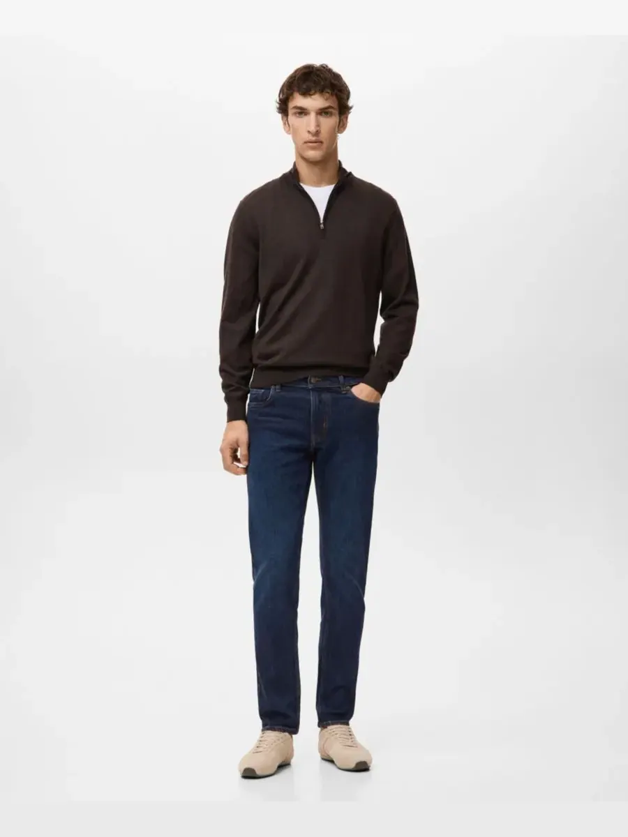 MANGO Мужские джинсы Jan Slim-Fit темно-синего цвета — изображение 2 из 8, синий