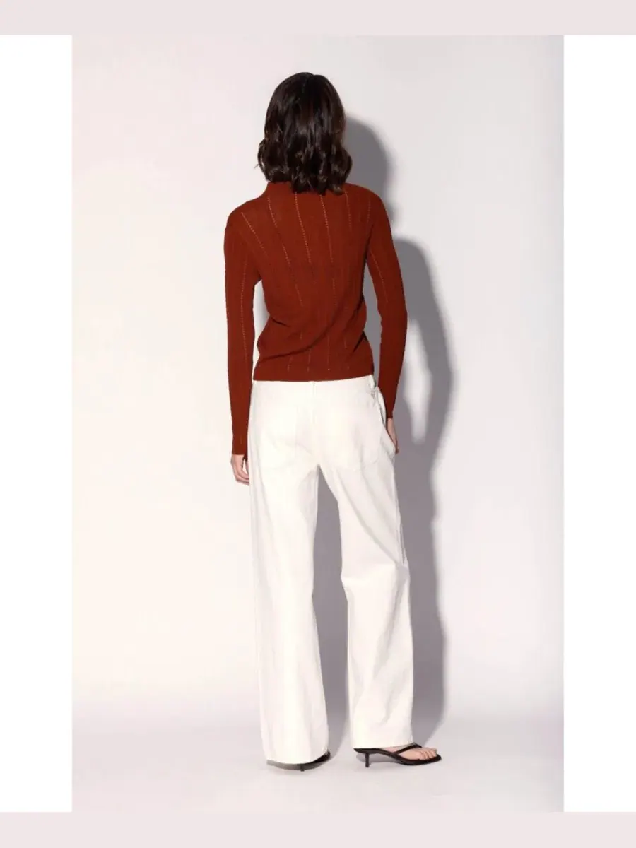Женский кардиган Pippa Rope Rib Button-Front Walter Baker — изображение 2 из 4, терракотовый