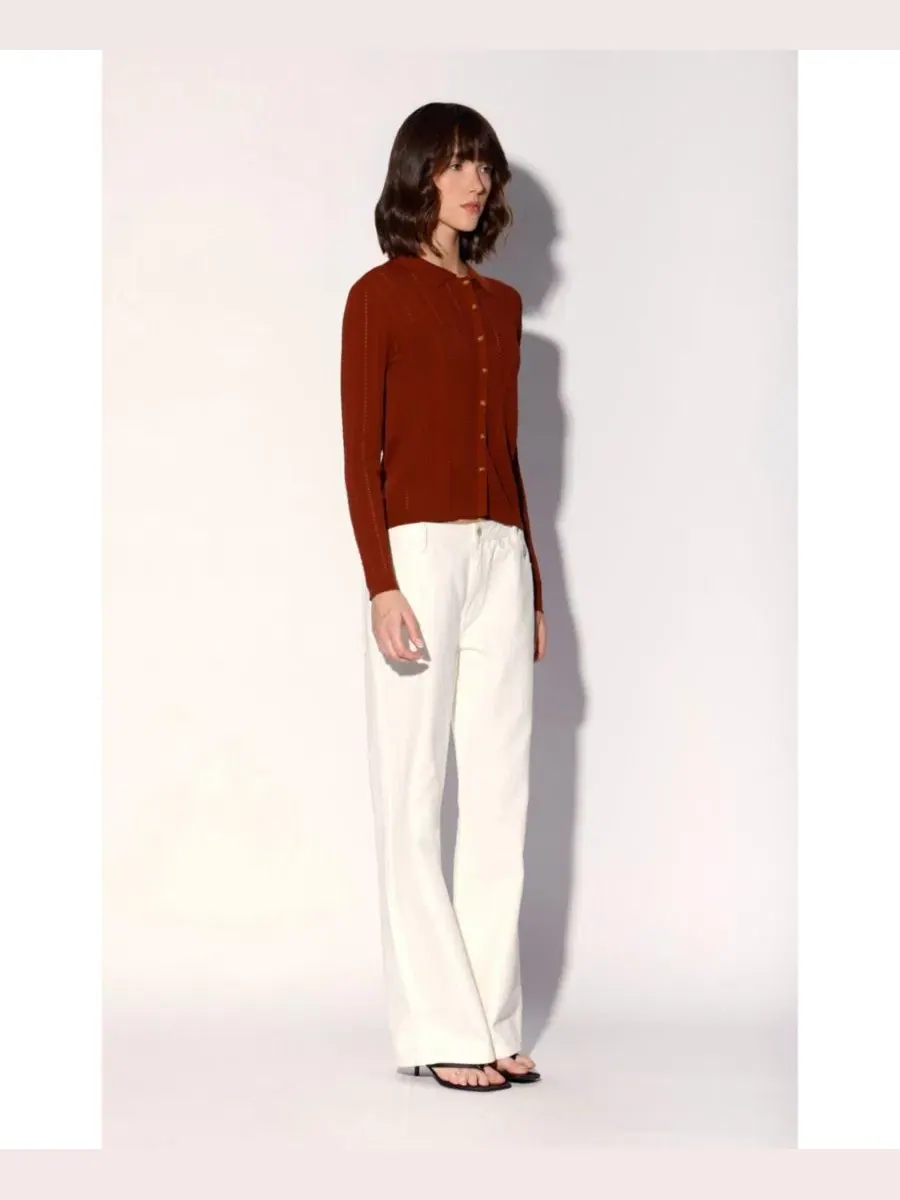 Женский кардиган Pippa Rope Rib Button-Front Walter Baker — изображение 3 из 4, терракотовый