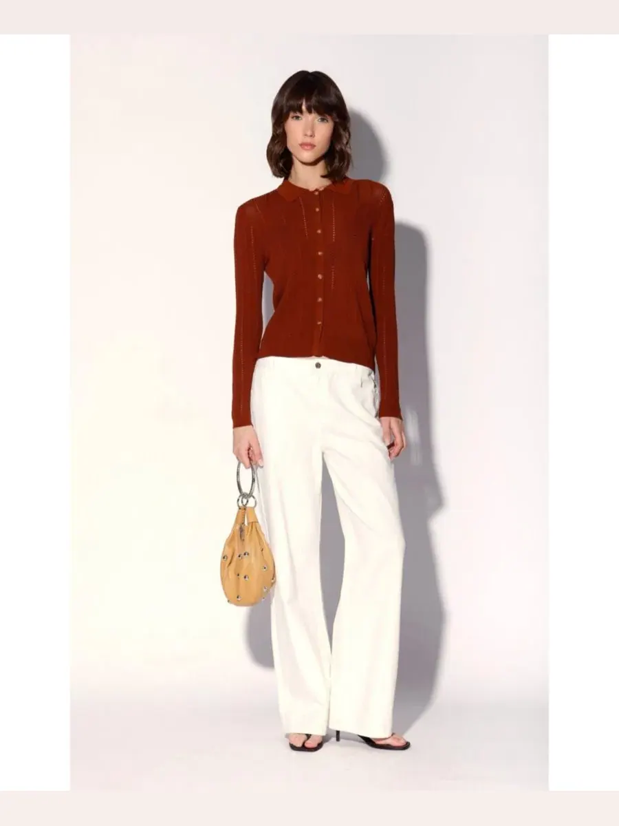 Женский кардиган Pippa Rope Rib Button-Front Walter Baker — изображение 4 из 4, терракотовый