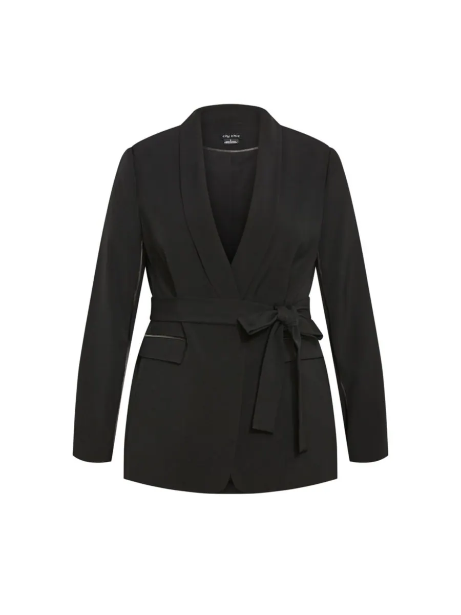 Женская куртка Yasmine с поясом CITY CHIC — изображение 4 из 5, черный
