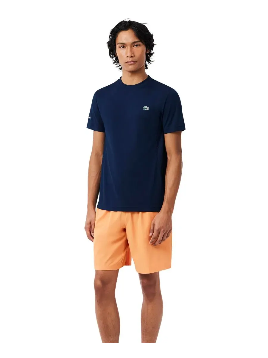 Футболка мужская Lacoste, стандартный крой, круглый вырез — изображение 2 из 5, темно-синий синий