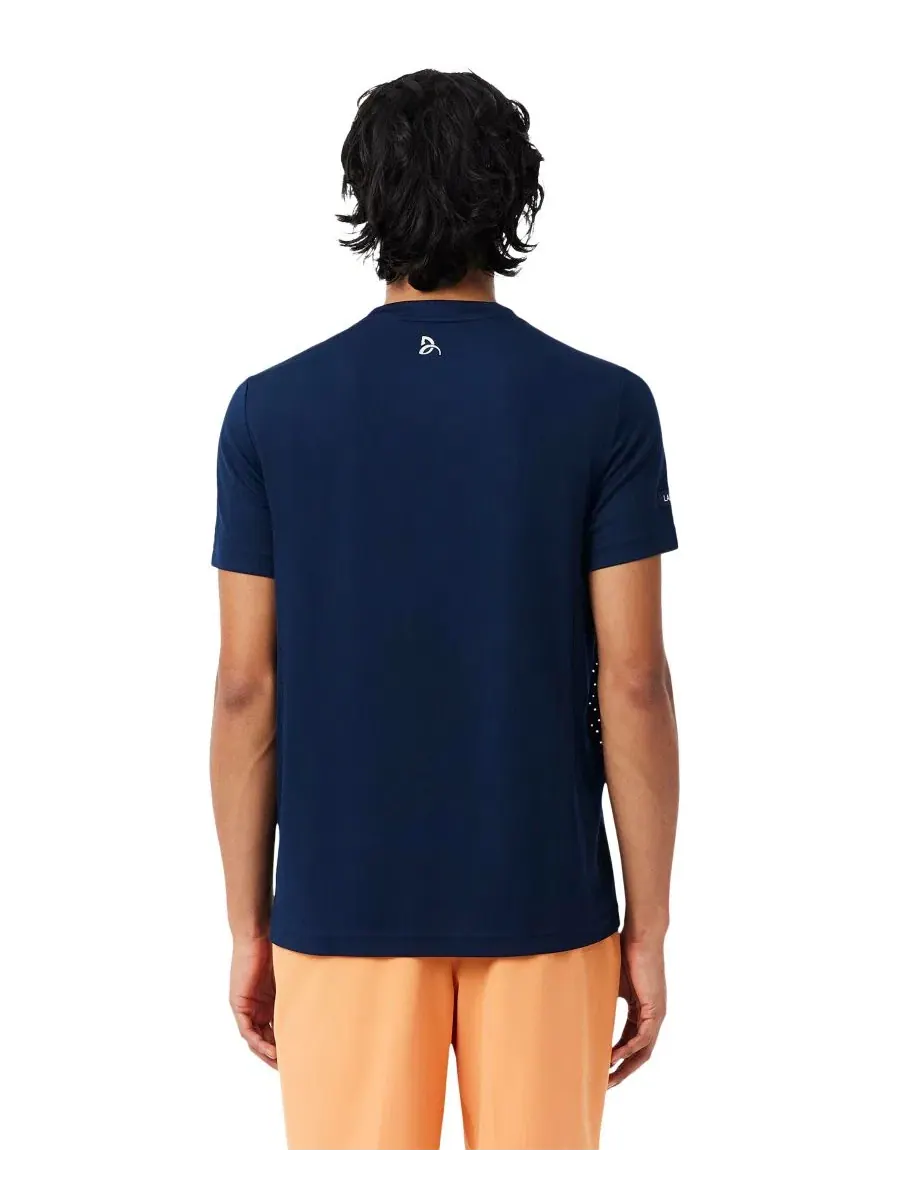 Футболка мужская Lacoste, стандартный крой, круглый вырез — изображение 4 из 5, темно-синий синий