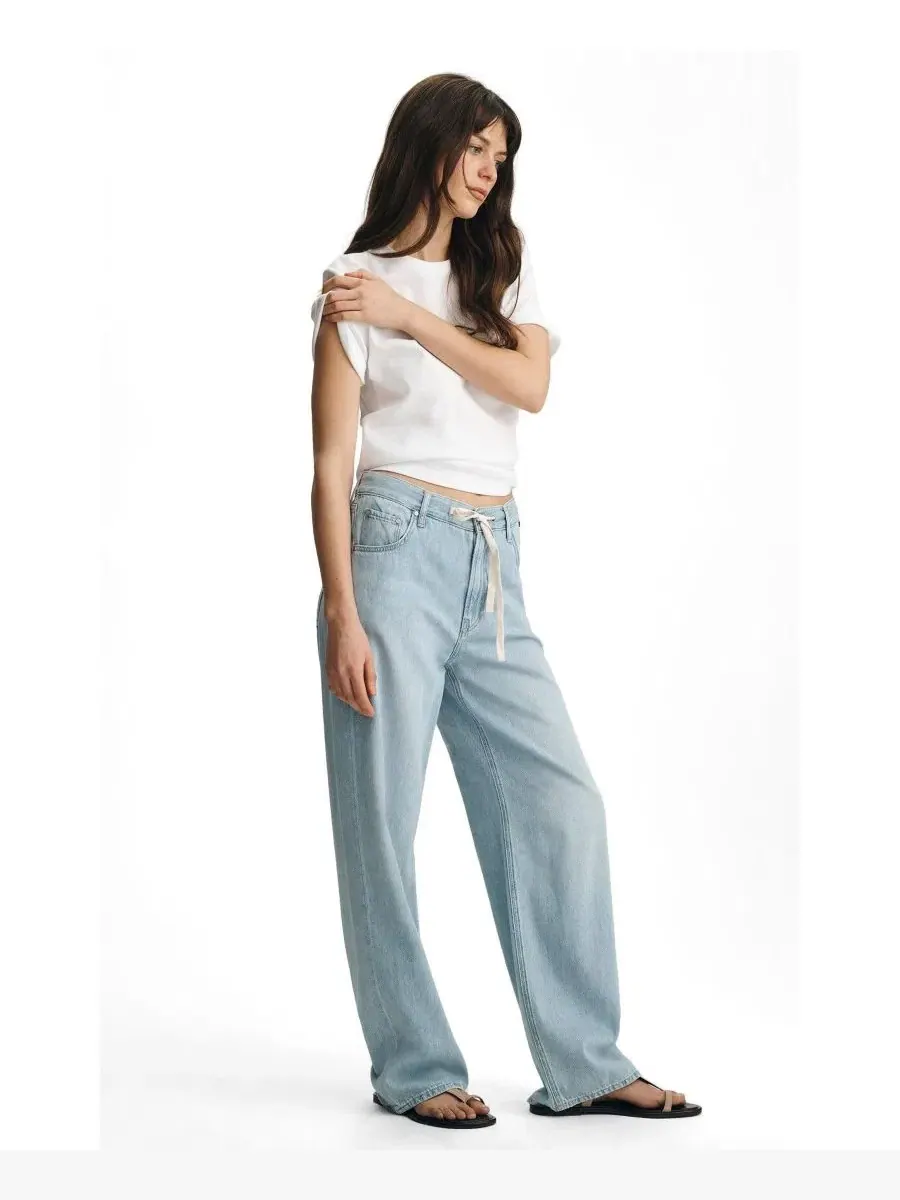 Джинсы с высокой посадкой и широкими штанинами, модель Nella Mavi Jeans — изображение 2 из 6, синий