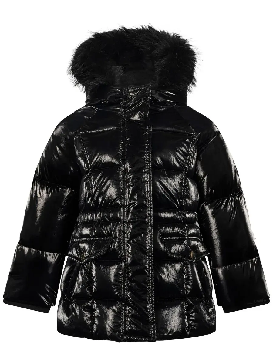 Детское стеганое пальто с капюшоном, с длинным рукавом, модель Shimmer Box Quilt Anorak S