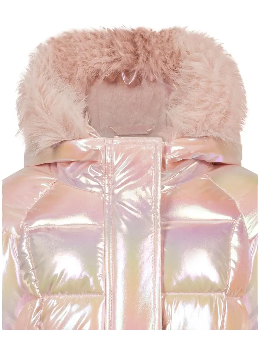 Детское стеганое пальто с капюшоном, длинным рукавом, Shimmer Box Quilt Anorak S Rothschild & CO — изображение 3 из 3