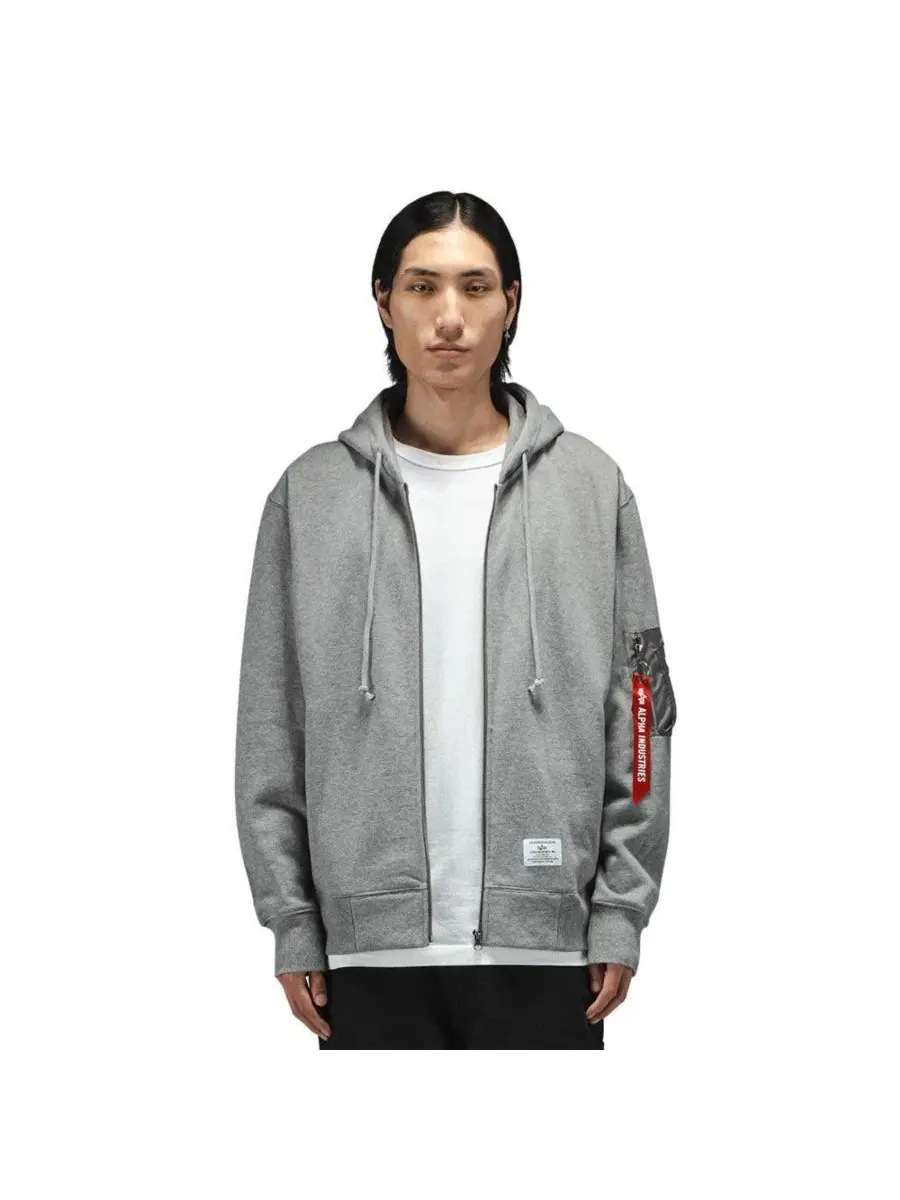 Худи с полной застежкой-молнией Utility Pocket Alpha Industries — серый