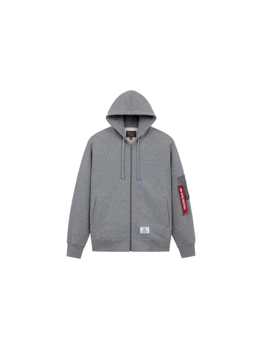 Худи с полной застежкой-молнией Utility Pocket Alpha Industries — изображение 2 из 3, темно-серый