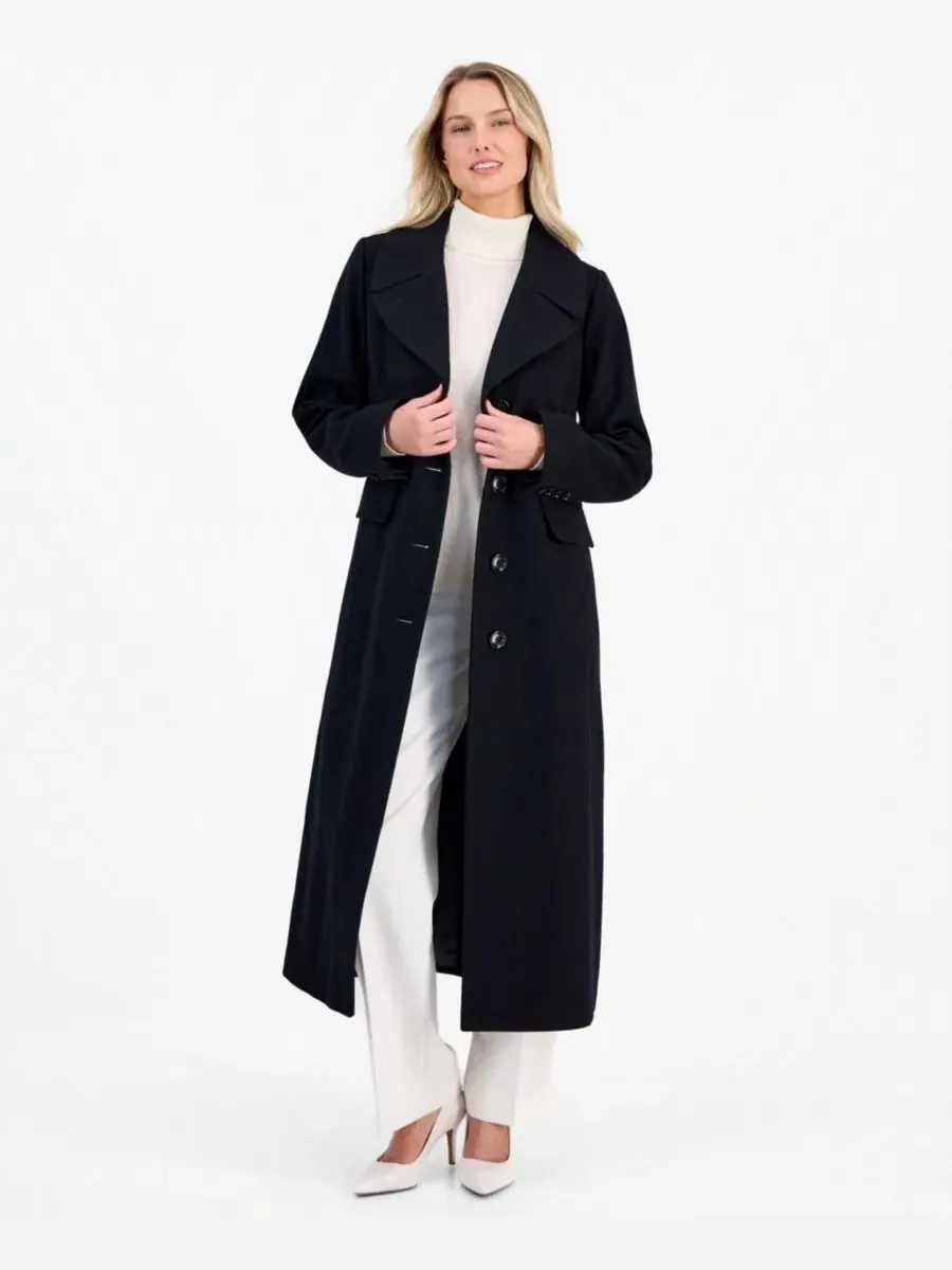 Пальто макси однобортное Anne Klein — изображение 1 из 3, черный
