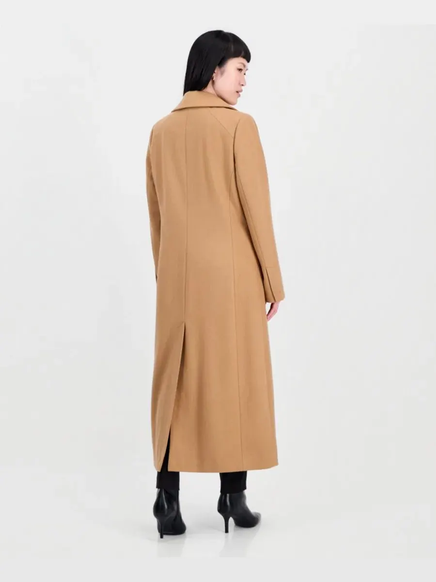Макси-пальто однобортное Anne Klein — изображение 2 из 3, верблюжий