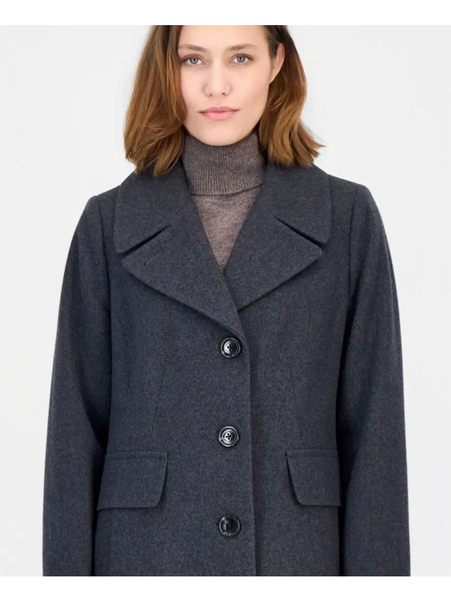 Пальто макси однобортное Anne Klein — изображение 2 из 5, темно-серый