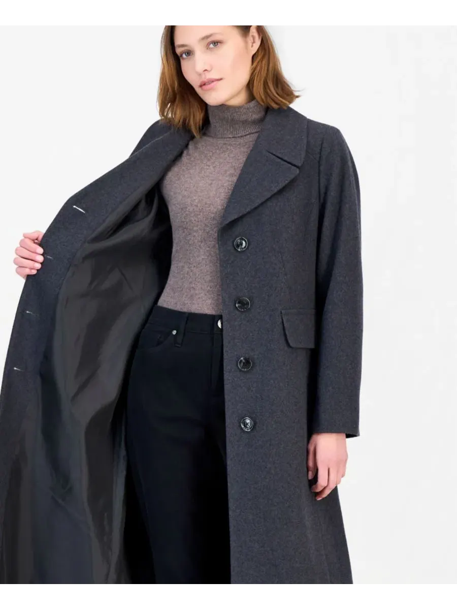 Пальто макси однобортное Anne Klein — изображение 3 из 5, темно-серый