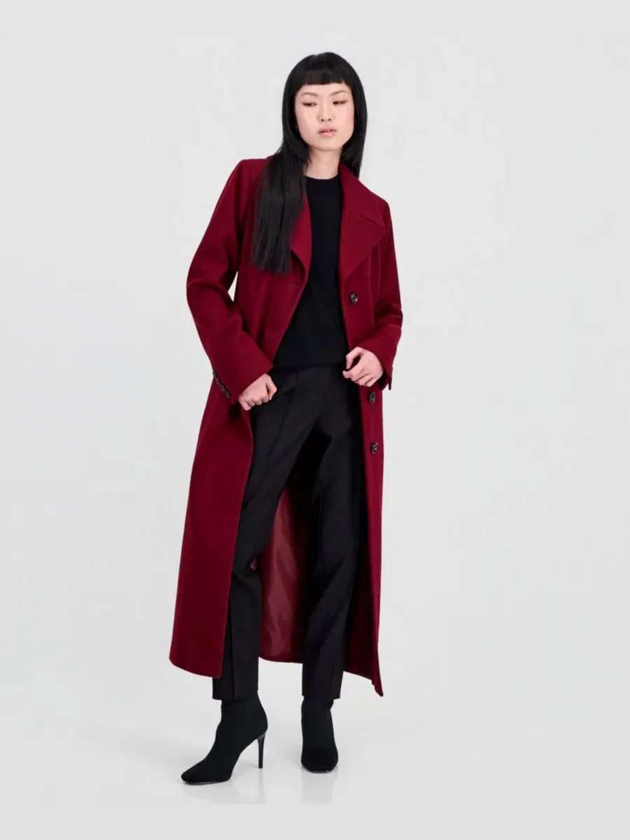 Пальто макси однобортное Anne Klein, Malbec