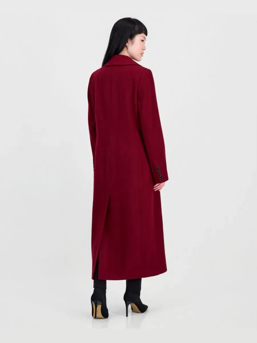 Пальто макси однобортное Anne Klein, Malbec — изображение 2 из 3
