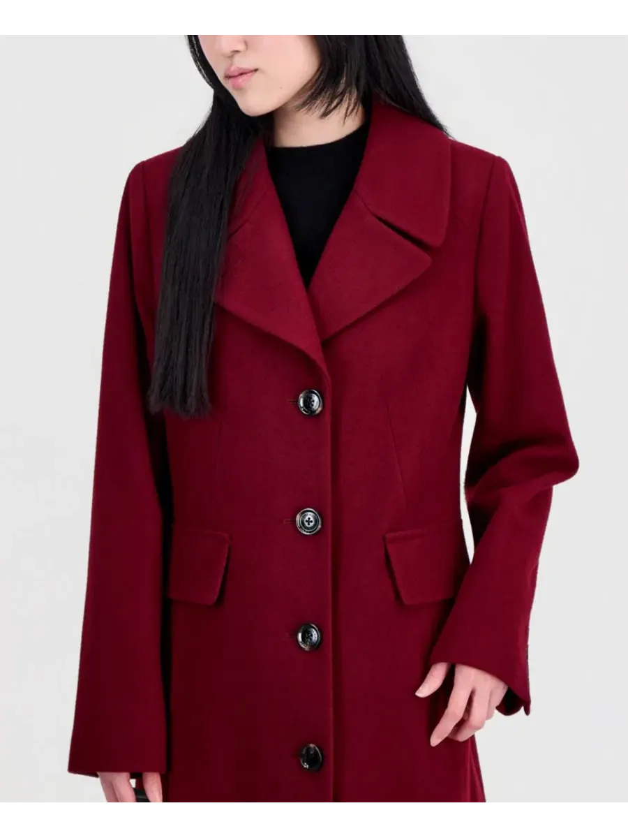 Пальто макси однобортное Anne Klein, Malbec — изображение 3 из 3