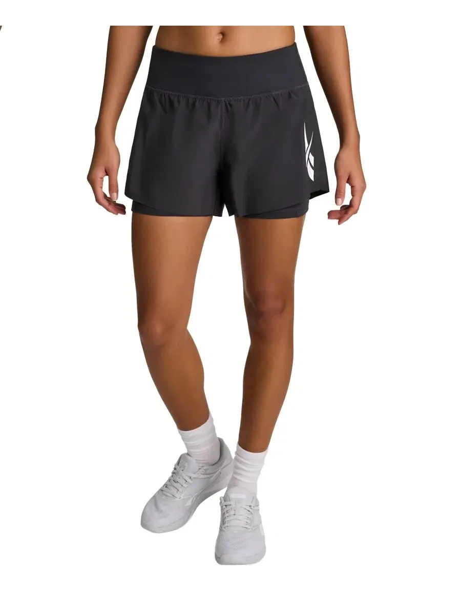 Шорты для бега Reebok Interlock Pull-On — изображение 2 из 4, черный