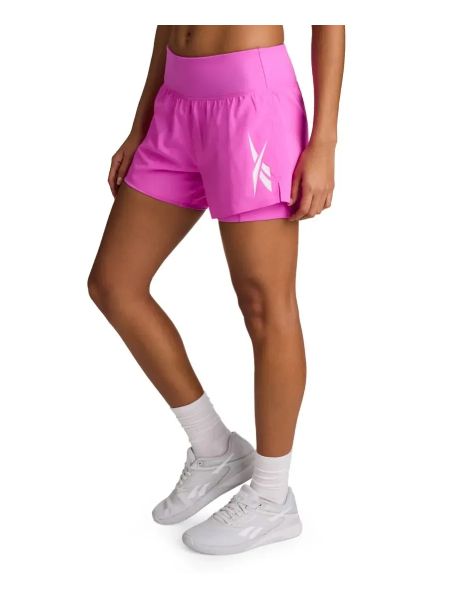 Женские шорты для бега Interlock Pull-On Running Shorts Reebok — изображение 1 из 6, розовый