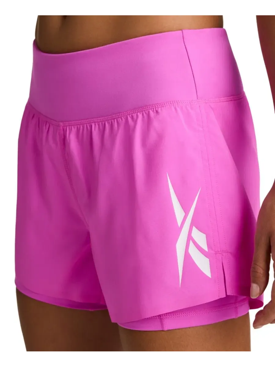 Женские шорты для бега Interlock Pull-On Running Shorts Reebok — изображение 3 из 6, розовый